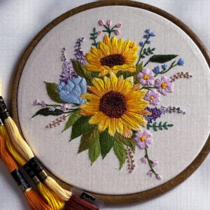 Sunflower bouquet embroidery hoop🌻