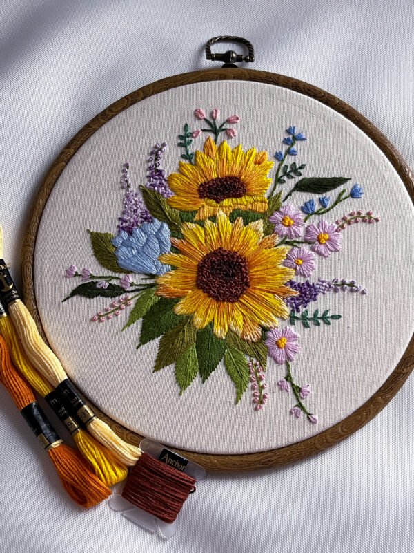 IMG_4966 Sunflower bouquet embroidery hoop🌻