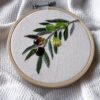 Olive branch embroidery hoop 🫒