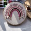 Pink rainbow embroidery hoop 🌈