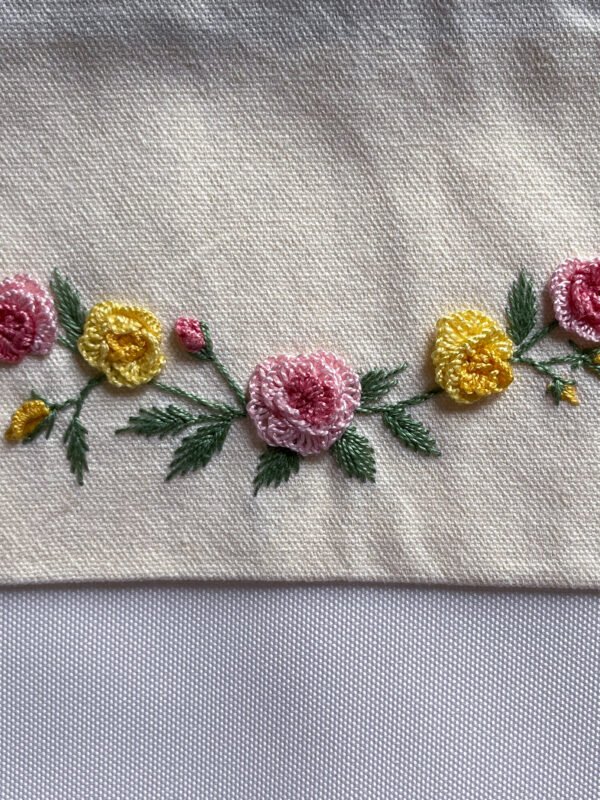 Floral embroidred pen case