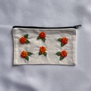 Lantana embroidred pen case